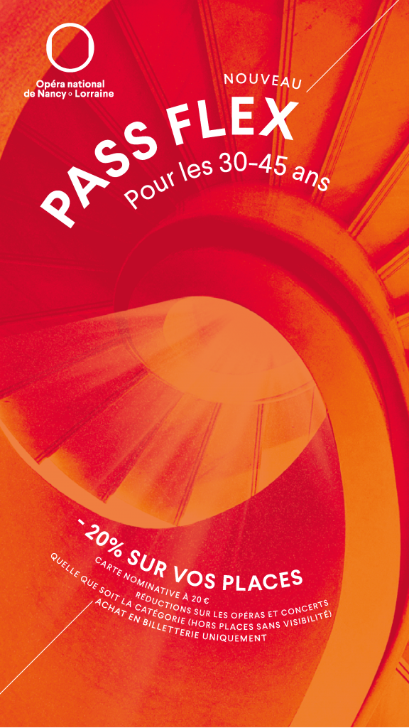 Pass Flex : 20 € par an pour profiter de –20 % sur tous les spectacles de la saison.